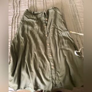 Loft button down skirt Jungle Green medium